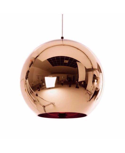 Modern Copper Sliver Shade Mirror Chandelier Light E27 Bulb LED Pendant Lamp Modern Christmas Glass Ball Lighting