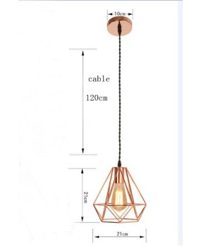 Plating metal cage pendant lamp,vintage plating rose gold birdcage creative hanging lamp