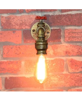 Industrial Retro Vintage Iron Water Pipe Shape Wall Lamp Sconce Light Fixture
