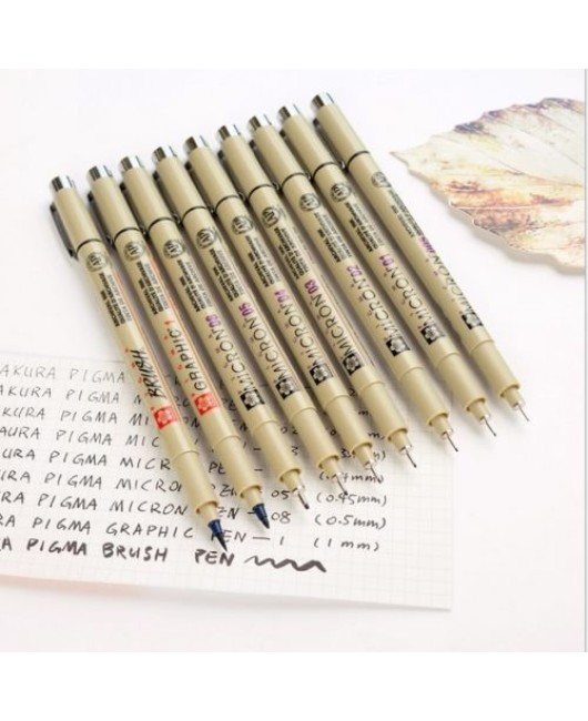 9PCS Sakura Micron Fine Liner Brush Art Drawing Set & Signature Drawing Ink Pens