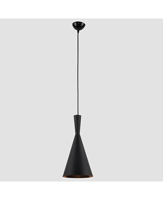 Glighone Vintage Pendant Ceiling Light Retro Industrial Pendant Light Black Metal Shade Art Pendant Lamp 