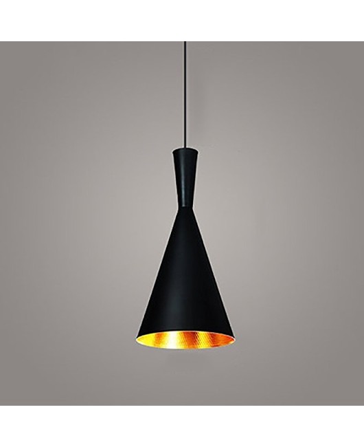 Glighone Vintage Pendant Ceiling Light Retro Industrial Pendant Light Black Metal Shade Art Pendant Lamp 