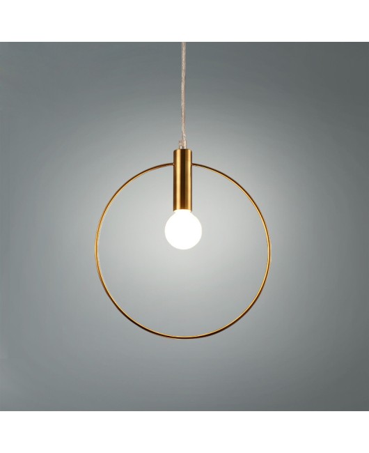 Modern Pendant Light For Lobby Dining Room single ring Arts Decoration lighting Antique Gold suspension Pendant Lamp E14
