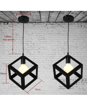  Cube pendant lamp creative living room light loft of the Quartet iron indoor lighting bedroom E27 AC 110-240V