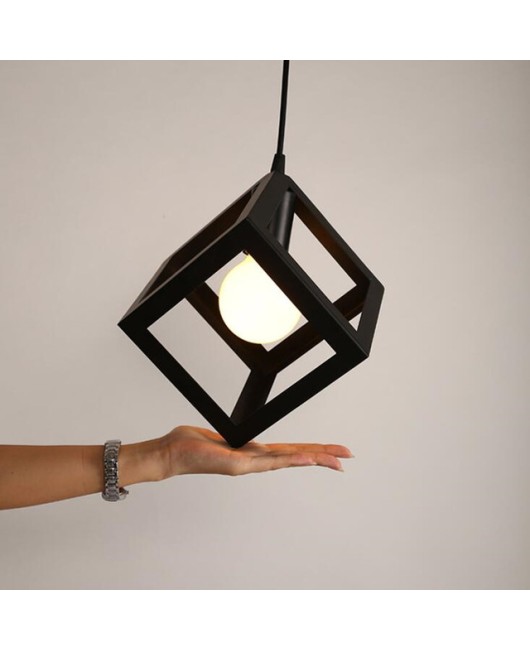  Cube pendant lamp creative living room light loft of the Quartet iron indoor lighting bedroom E27 AC 110-240V
