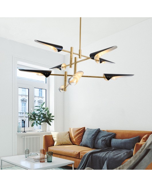 Modern Nordic industrial style living room style iron pipe cutting pendant lamp personality fashion design chandelier