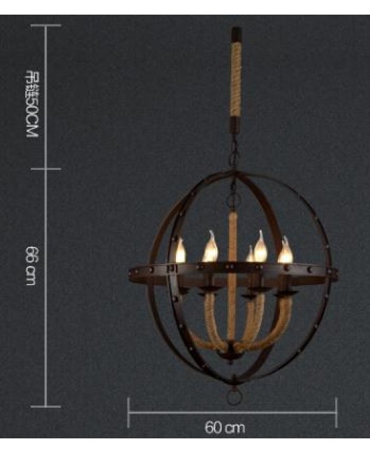 Vintage ball rope industrial pendant lamp