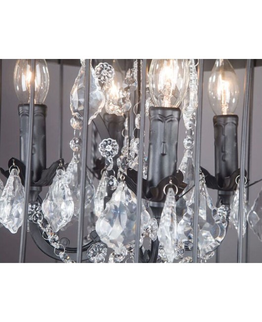 Bird cage bedroom living room restaurant pendant lamp retro creative crystal bird cage chandelier 