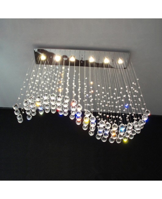 Simple rectangular wave restaurant chandeliers living room crystal lamps LED chandeliers