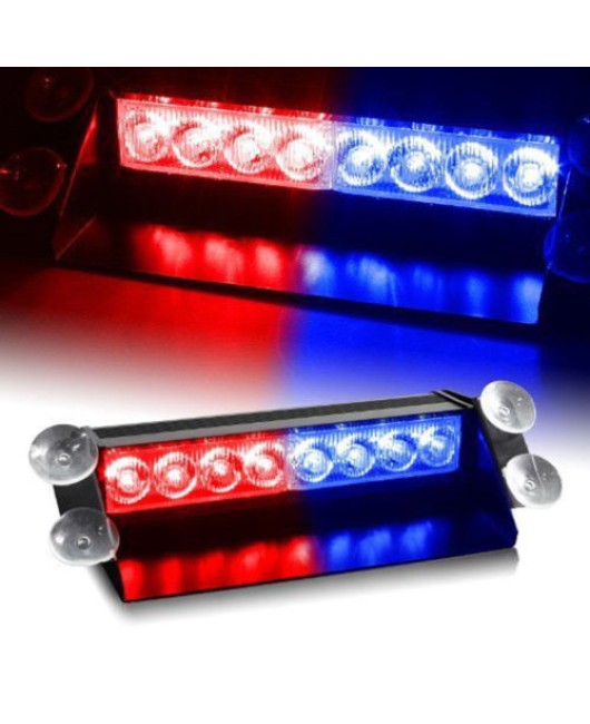 LED Flash Light Car Truck Police Strobe Dash 3 Flashing Mode Red/Blue
