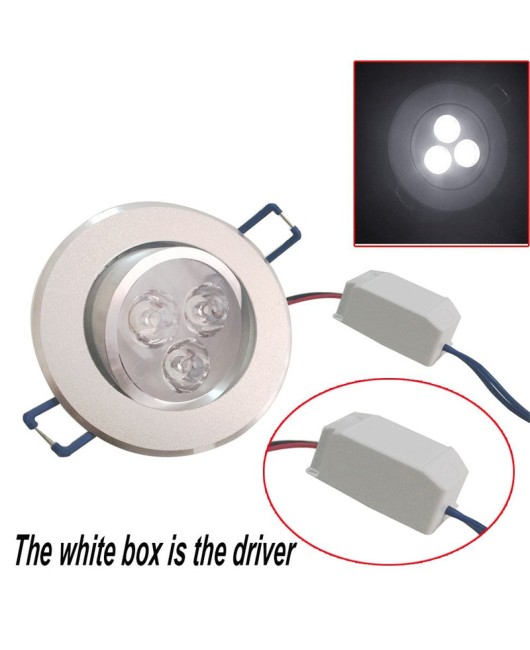 Pack of 10,Pocketman 110V 3W LED Ceiling Light Downlight Spotlight Lamp Recessed Lighting Fixture,with LED Driver