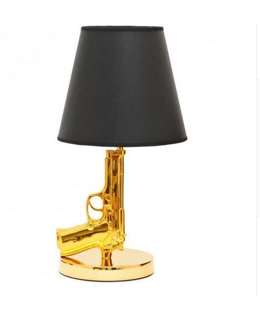 Modern Silver/Gold Electroplate Gun Table Lamp Light Bedroom Decoration Bedside Pistol Desk Lighting