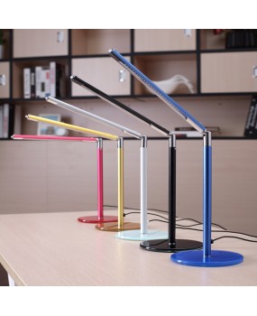 24 LED Desk Lamp Table Lighting Protect eyes Toughened Glass Base USB/AC 110V-240V Power