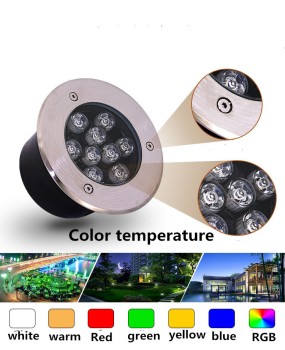 1W/3W/5W/6W/7W/9W/12W/15W/18W LED Outdoor Ground Garden Path Floor Underground Buried Yard Lamp Spot Landscape Light AC 85-265V IP67 Waterproof 