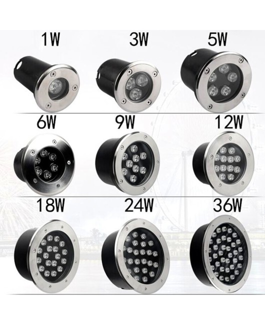 1W/3W/5W/6W/7W/9W/12W/15W/18W LED Outdoor Ground Garden Path Floor Underground Buried Yard Lamp Spot Landscape Light AC 85-265V IP67 Waterproof 