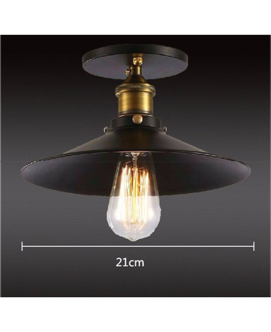Loft Vintage Ceiling Lamp Round Retro Ceiling Light Industrial Design Edison Bulb Antique Lampshade Ambilight Lighting Fixture
