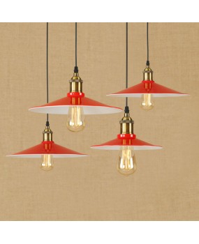 Loft Nordic American industrial pendant light Rustic warehouse Retro creative restaurant red pendant lamp