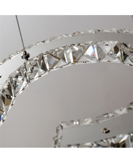 Chrome Chandelier Crystals Diamond Ring 30W LED Pendant Light 