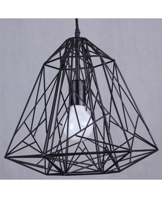 Creative diamond E27 Pendant Lights Black Iron industrial lamp vintage Loft retro style light bar dinning room light