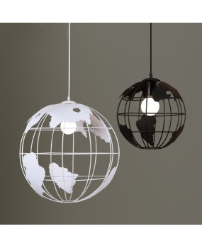 Modern Globe Pendant Lights Black/White Color Pendant Lamps Bar/Restaurant Hollow Ball Ceiling Fixtures