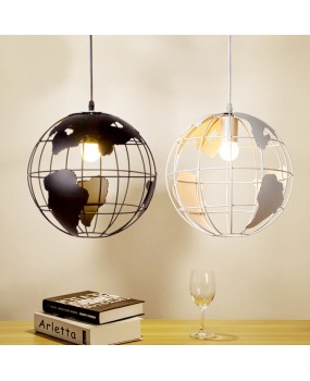 Modern Globe Pendant Lights Black/White Color Pendant Lamps Bar/Restaurant Hollow Ball Ceiling Fixtures