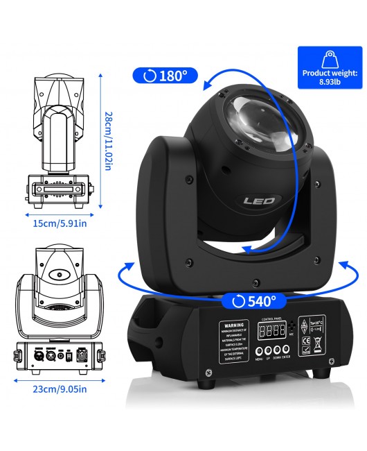 100W LED Beam Gobo Moving Head Stage Light Dazzling Effect DMX for Club KTV Disco DJ Party Lighting