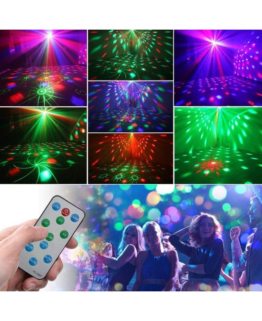 Stage DJ Party Laser Lights RGB Disco Ball Voice Controlled Strobe Lights Holiday Home Party Decorative Lights
