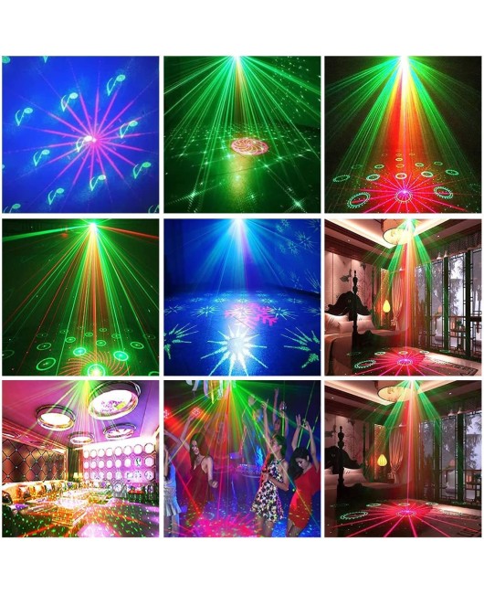 Stage DJ Party Laser Projector Disco Voice Controlled Red Green Blue Strobe Lights Club Family Holiday Christmas Lights