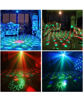 DJ Disco Ball Stage Light Party Laser Light Projector RGB Strobe Party Club Christmas Home Holiday Decoration Light