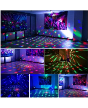 Party Lights Dj Disco Ball Light Pattern Projector Sound Activated Dance Birthday Bar Karaoke Christmas Wedding Decoration