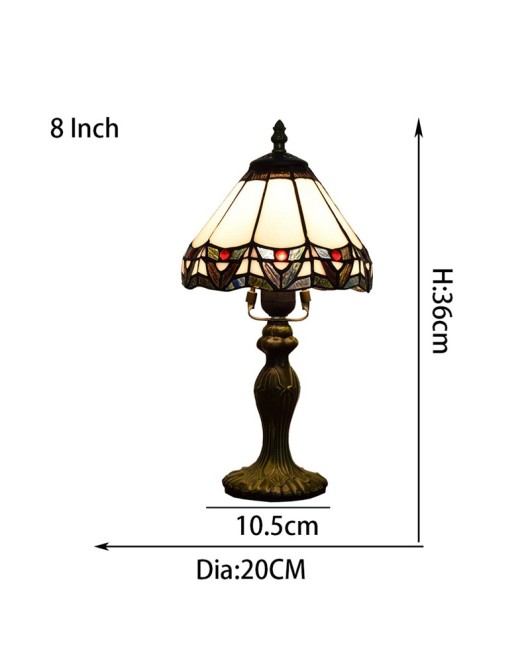 American style minimalist European style Tiffany colored glass living room dining room bedroom bedside table lamp 8-inch decorative ornament