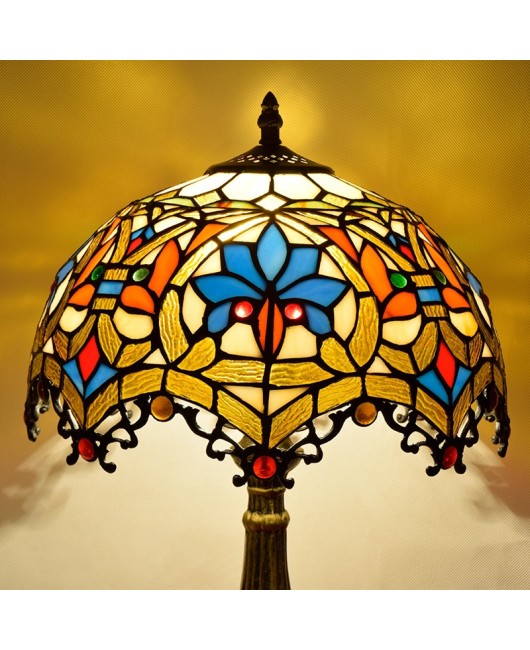 Europa Tiffany Colored Glass Living Room Bedroom Dining Room Bar Hotel Decorative Bedhead Art Desk Lamp Glass Lamp