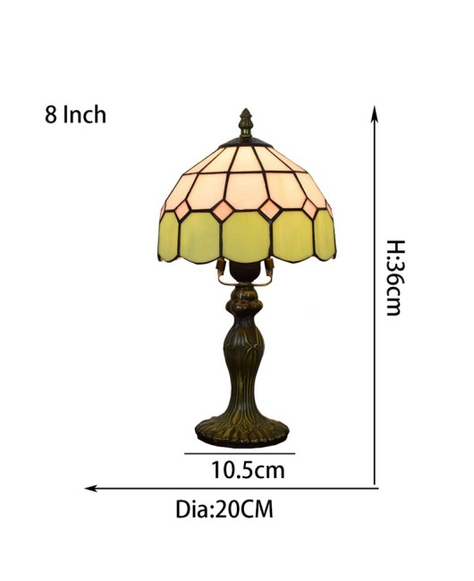 Europa Tiffany Mediterranean Green Countryside Minimalist Restaurant Bar Bedroom Bedhead Desk Lamp Small Night Light 20CM