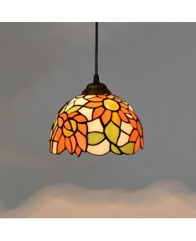 20CM Euro Tiffany Colored Glass Corridor Balcony Corridor Bar Garden Sunflower Small Hanging Light Fixture