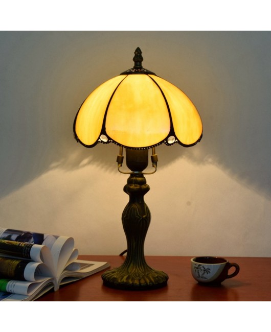 European style minimalist retro yellow European style Tiffany colored glass restaurant bedroom bar hotel bedside lamp
