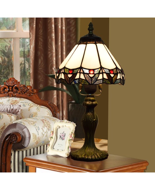 American style minimalist European style Tiffany colored glass living room dining room bedroom bedside table lamp 8-inch decorative ornament