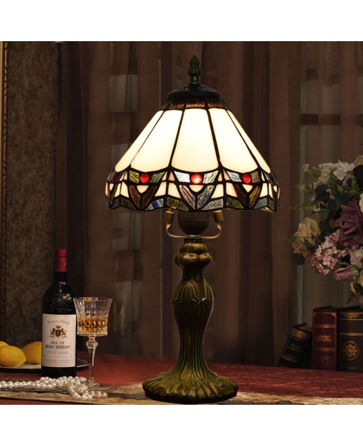 American style minimalist European style Tiffany colored glass living room dining room bedroom bedside table lamp 8-inch decorative ornament