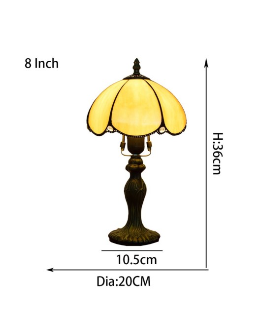 European style minimalist retro yellow European style Tiffany colored glass restaurant bedroom bar hotel bedside lamp