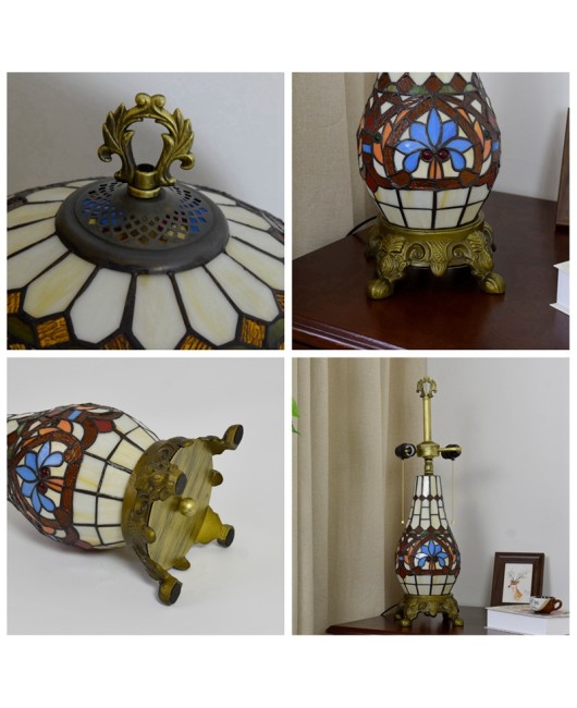 Creative Mediterranean Retro Europa Tiffany Colored Glass Living Room Dining Room Bedroom Bar Love Mother and Child Desk Lamp