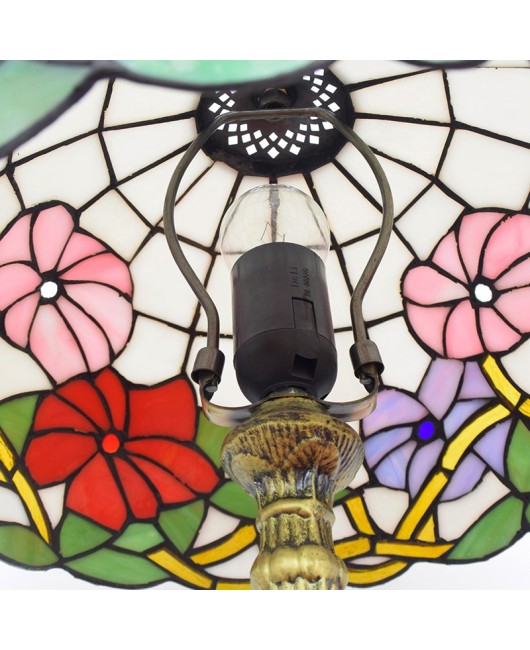 Europa Tiffany Rural Creative Colored Glass Morning Glory Bedroom Bedhead Desk Lamp Red Joyful Lamp