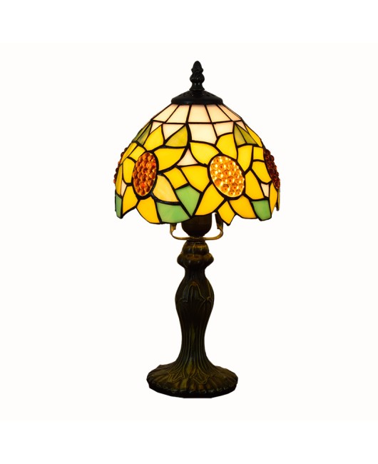 Europa Tiffany Creative Colored Glass Warm Sunflower Personalized Restaurant Bedroom Bedhead Desk Lamp 8-inch 20CM