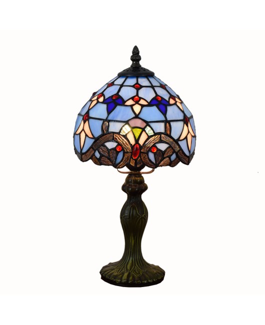 European style decoration, Tiffany colored glass, dining room, bedroom, bedside lamp, bar, blue Baroque desk lamp
