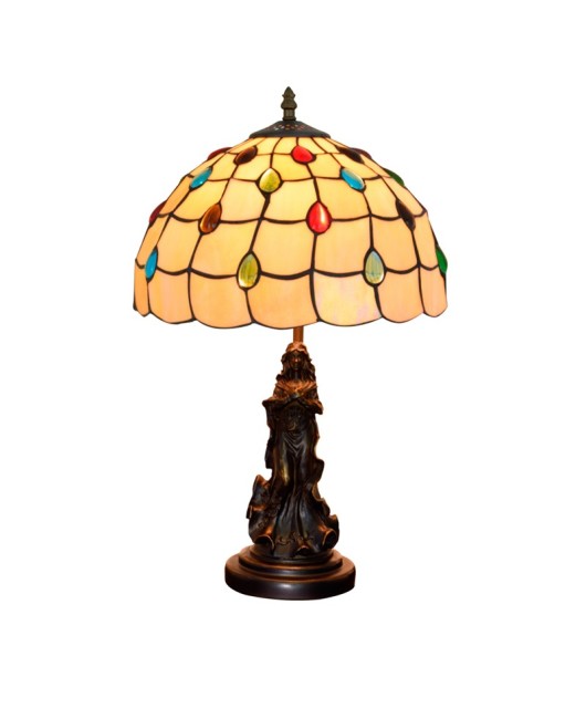 Europa Tiffany Vintage Colorful Beads Warm Color Living Room Dining Room Bedroom Bedhead Desk Lamp Bar Decorative Glass Lamp