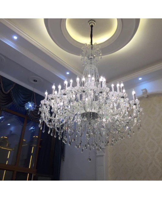 European crystal lamp, duplex villa, lobby chandelier, hotel lobby, dining room, living room, luxurious and atmospheric engineering lighting fixtures