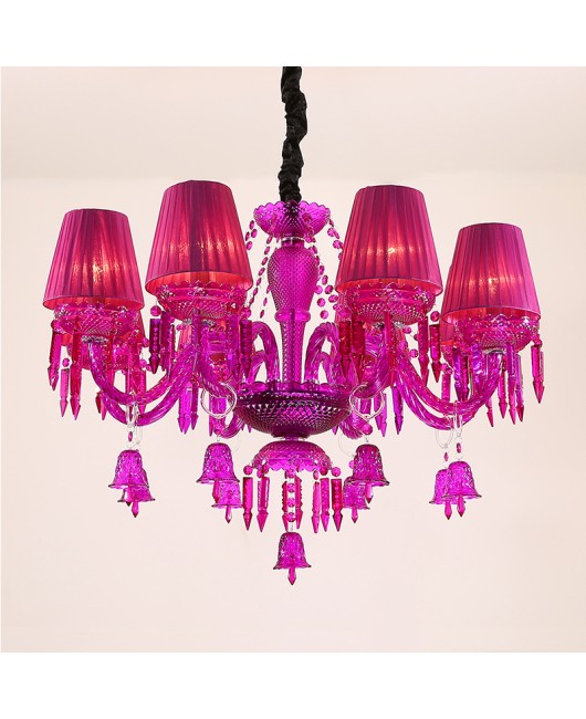 European crystal lamp, purple bedroom lamp, diffuse coffee pendant light, internet cafe KTV, clothing store, beauty salon decoration pendant light