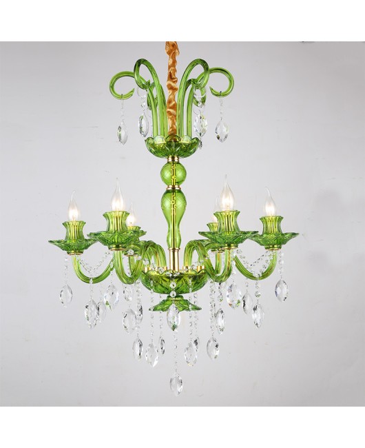 European crystal lamp, coffee colored pendant lamp, clothing store decoration lamp, green pendant lamp, KTV, internet cafe lighting wholesale