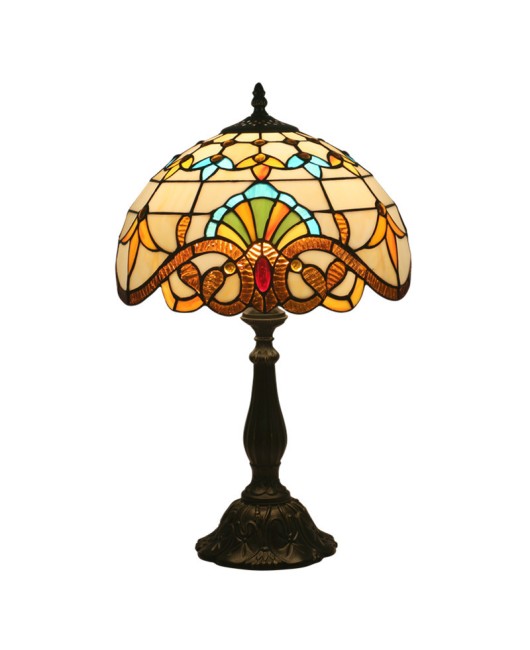Cross border export European retro creative color glass Baroque shell table lamp bedside restaurant bar lamp lighting