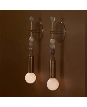 All copper light luxury retro design restaurant model room corridor lamp tea room bedroom bedside living room hotel wall lamp