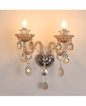 European style candle crystal wall lamp, living room dining room decoration wall lamp, bedroom bedside lamp, hotel corridor corridor wall lamp