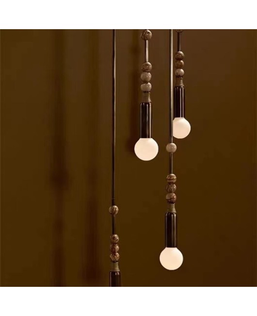 All copper light luxury retro design restaurant model room corridor lamp tea room bedroom bedside living room hotel wall lamp